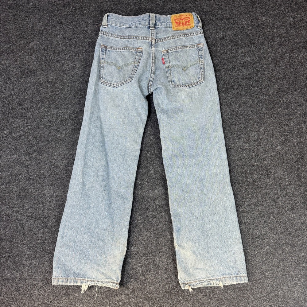 Levi's 550 Jeans Boys 9 Slim Blue Denim Cotton Straight Relaxed Fit Distressed